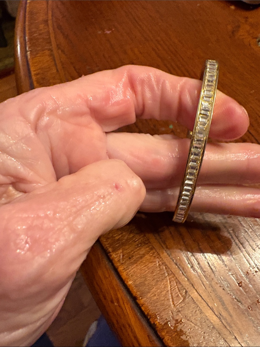 J. Crew Gold-Tone Baguette Crystal Bangle Bracelet
